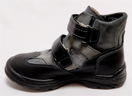 Ботинки на байке Тотто 211-1.52 (черный-серый), размеры 26-30 - фото 5518